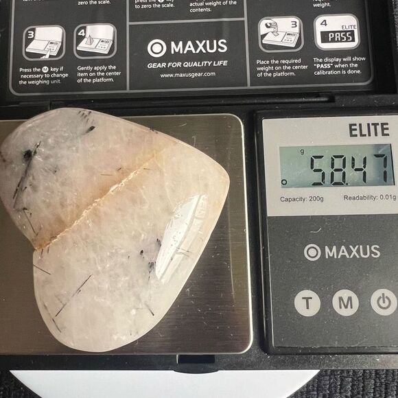 Black Rutilated Quartz Heart Carving (#2) - Picture 11 of 12